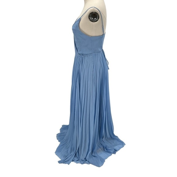 h&m Blue Pleated Lined Maxi Dress Size 2 Women’s - Picture 6 of 10